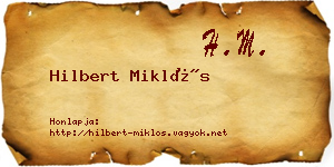 Hilbert Miklós névjegykártya